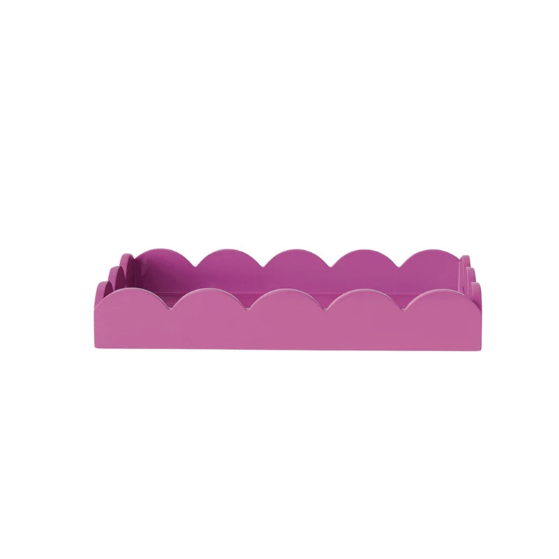 Lacquered Scalloped Tray - Fuchsia