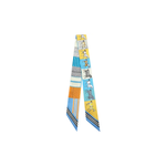 Scarf Necklace ~ Blue Horse Pattern