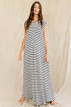 R5120P Wide Leg Yarn-dyed Stripe Knit Jumpsuit