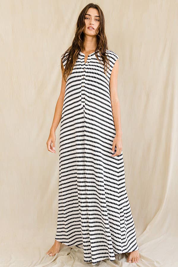 Wide Leg Yarn-dyed Stripe Knit Jumpsuit