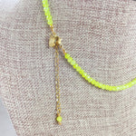 Mia// Limeade Crystal Beaded Delicate Necklace