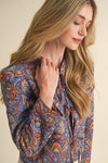 QUILTED PAISLEY PRINT JACKET