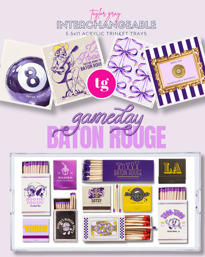 5.5x11 GAMEDAY BATON ROUGE trinket tray insert set of 5