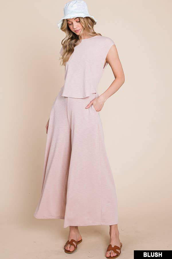 Open Front Wide Leg Jumpsuit