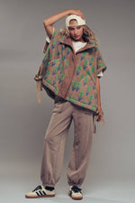 Oversized Floral Sherpa Fleece Vest
