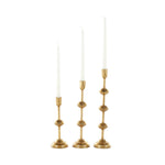 Contemporary Gold Metal Candle Holder Set of 3