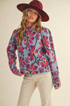 FLORAL MOCK NECK SWEATER MSW11101