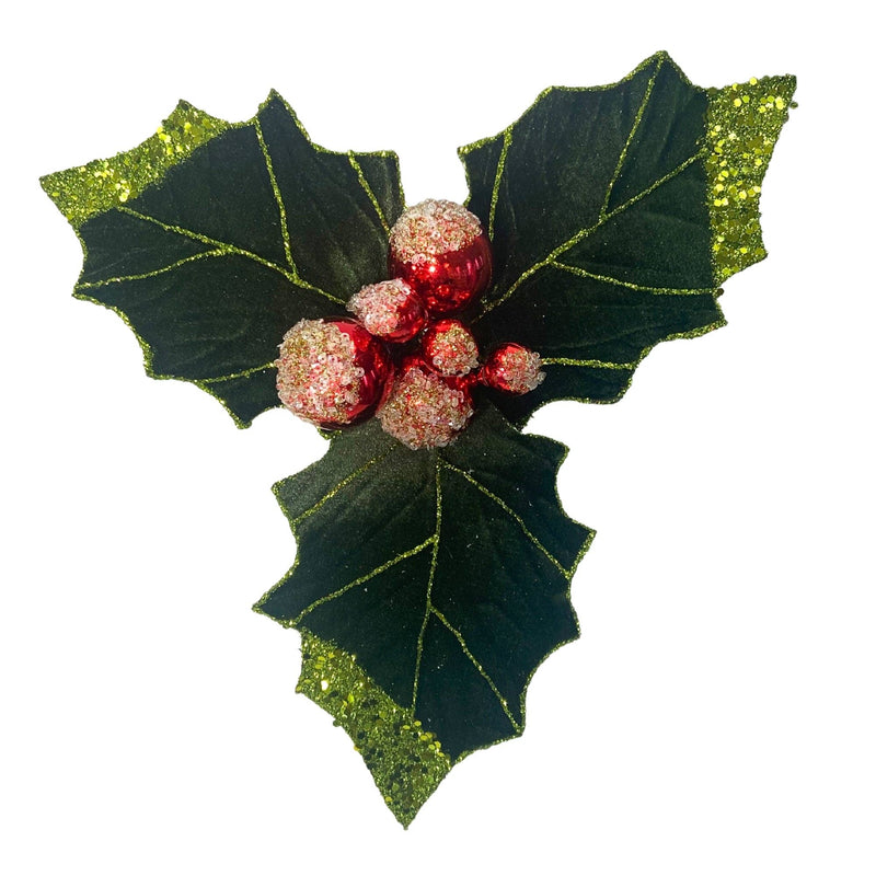14" Heavenly Holiday Holly Ball Pick