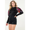 Embroidered Bishop Sleeve Top