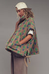 Oversized Floral Sherpa Fleece Vest