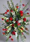 red white and blue sympathy easel