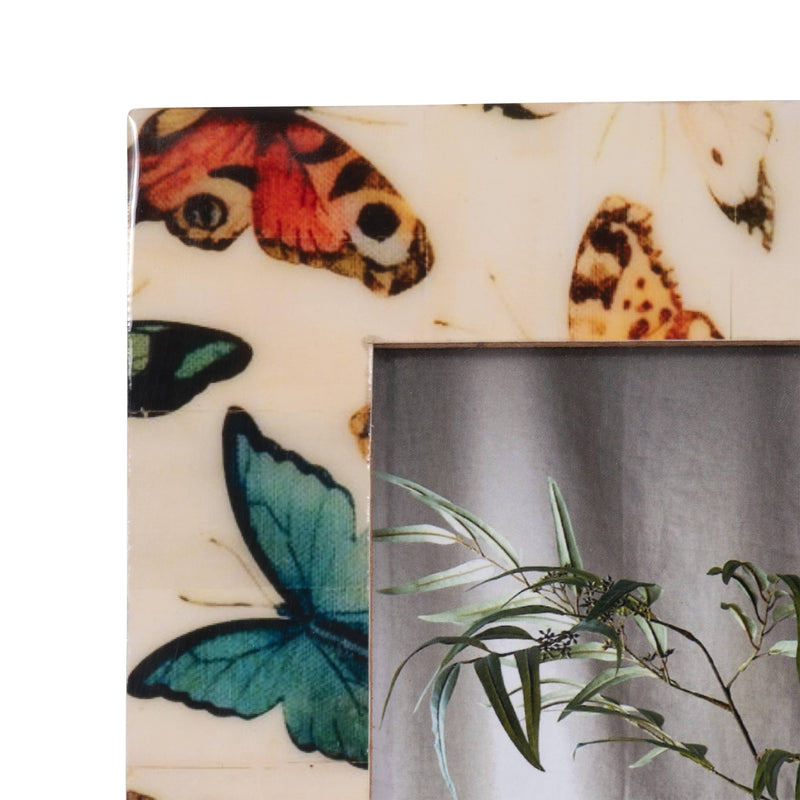 Wood and Resin Butterflies Photo Frame - Multi, 5x7 in.