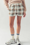 CHECKERED SHERPA FLEECE SHORTS