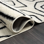 Abani Rugs Deco DEC520A Cream Black Abstract Area Rug: 7'9" x 10'2"