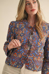 QUILTED PAISLEY PRINT JACKET