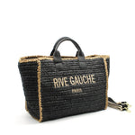 CROCHET RIVE GAUCHE bicolor woven tote bag