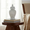 Ceramic Intricate Cut Out Lidded Jar - White, 24 in.