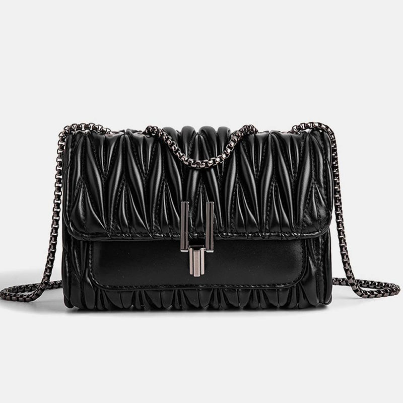 PLEATED CHAIN BAG ONE SHOULDER CROSSBODY