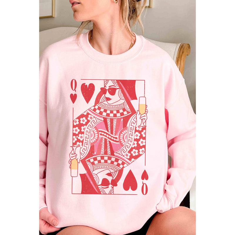 CHAMPAGNE QUEEN OF HEARTS Graphic Sweatshirt