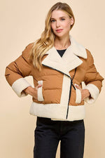 Sherpa Trim Padded Puffer Jacket