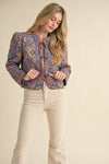 QUILTED PAISLEY PRINT JACKET
