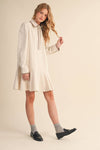 STRIPED BUTTON DOWN MINI DRESS
