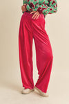 WIDE LEG VELVET TROUSERS