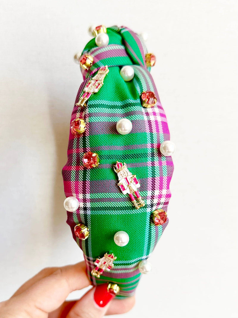 Hot Pink and Green Nutcracker Headband