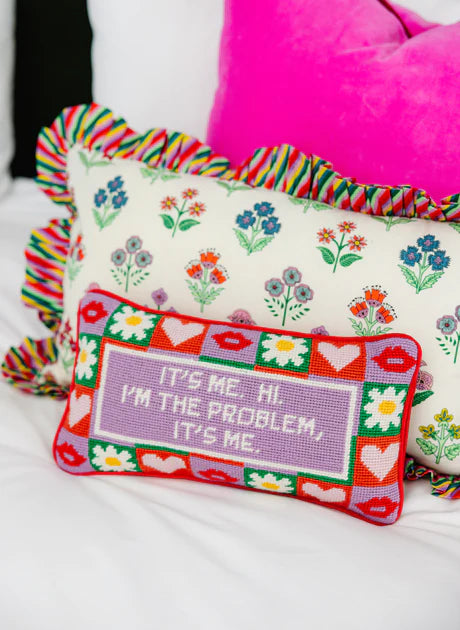 Its me Hi Needlepoint Pillow