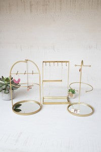 Jewelry Stand with Mirror Base