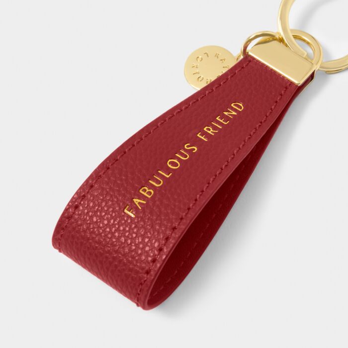Sentiment Loop Keyring- Fabulous Friend- Cherry