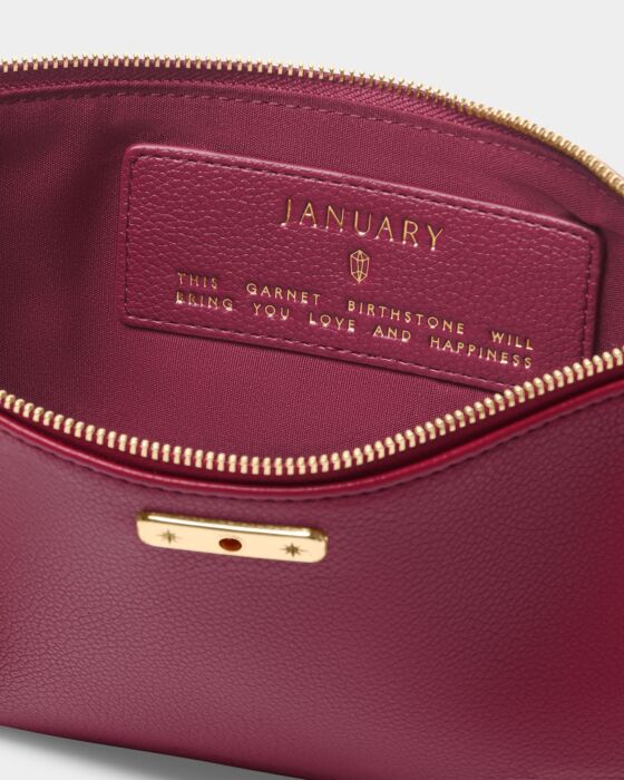Katie Loxton- Birthstone Pouch- January- Deep Red