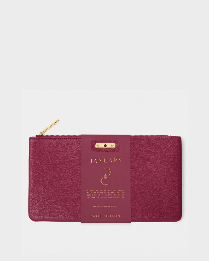Birthstone Pouch- January- Deep Red