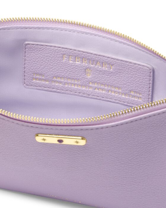 Katie Loxton- Birthstone Pouch- February- Lilac