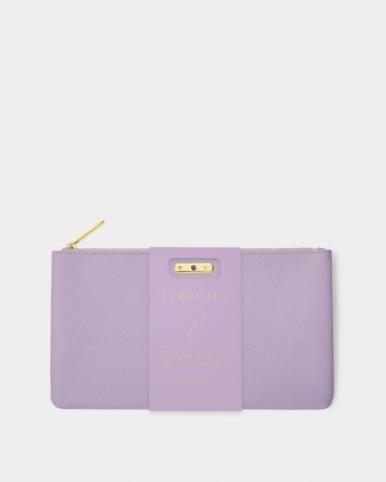 Katie Loxton- Birthstone Pouch- February- Lilac