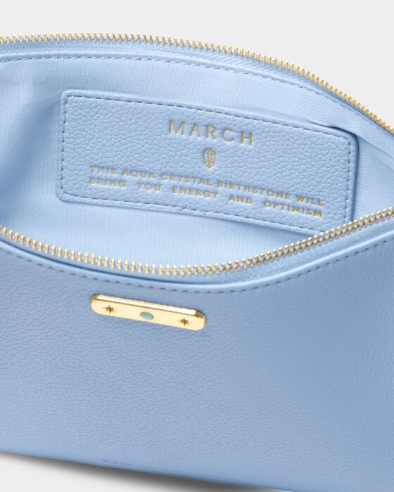 Katie Loxton- Birthstone Pouch- March- Aqua Blue