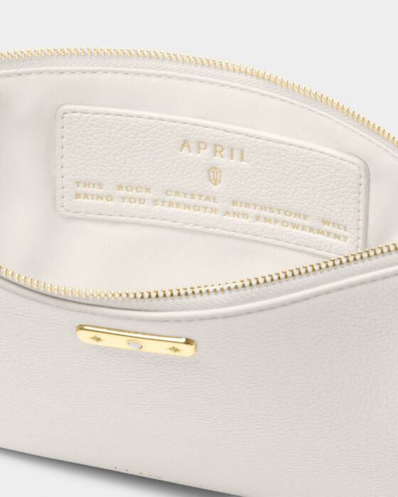 Katie Loxton- Birthstone Pouch- April- Off White
