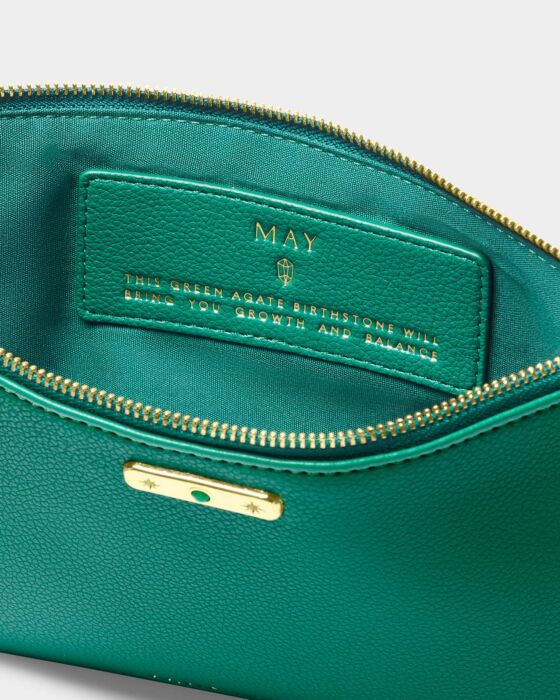 Katie Loxton- Birthstone Pouch- May- Deep Green