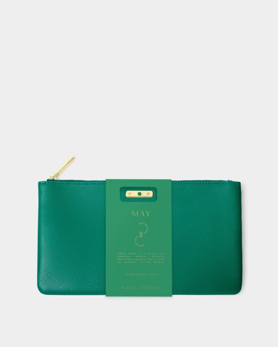 Katie Loxton- Birthstone Pouch- May- Deep Green