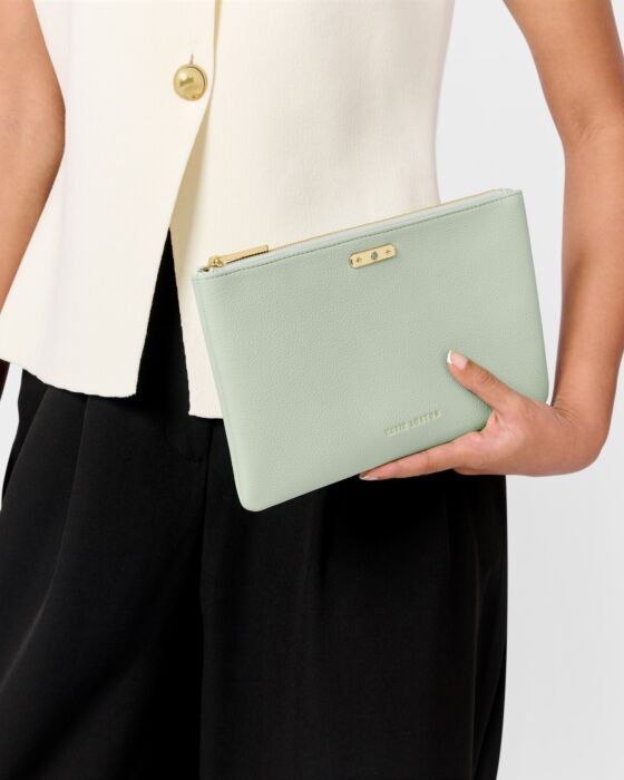 Katie Loxton- Birthstone Pouch- August- Sage Green