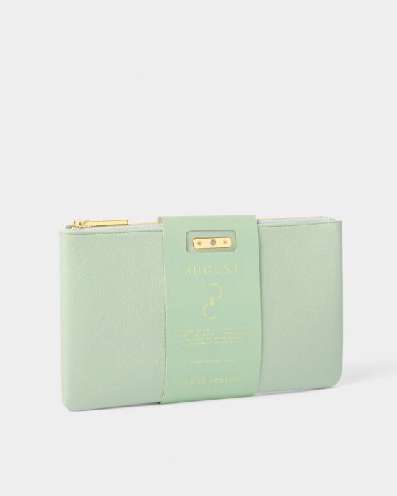 Katie Loxton- Birthstone Pouch- August- Sage Green