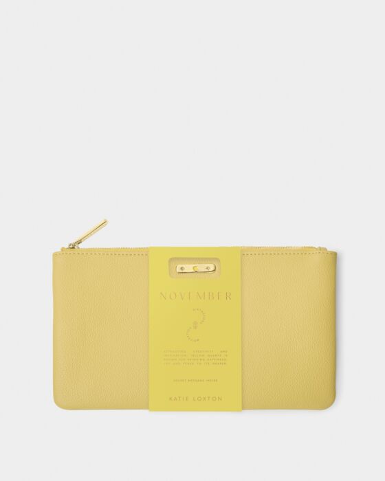 Katie Loxton- Birthstone Pouch- November- Yellow Quartz