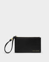 Arden Large Braided Wristlet Purse- Black