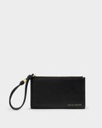 Arden Large Braided Wristlet Purse- Black