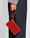 Arden Large Braided Wristlet Purse- Red