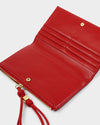 Arden Large Braided Wristlet Purse- Red
