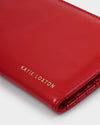Arden Large Braided Wristlet Purse- Red