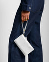 Arden Large Braided Wristlet Purse- Silver