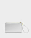 Arden Large Braided Wristlet Purse- Silver