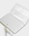 Arden Large Braided Wristlet Purse- Silver